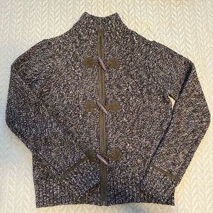 Warm tweed style sweater with toggle closures from Charter Club, size M